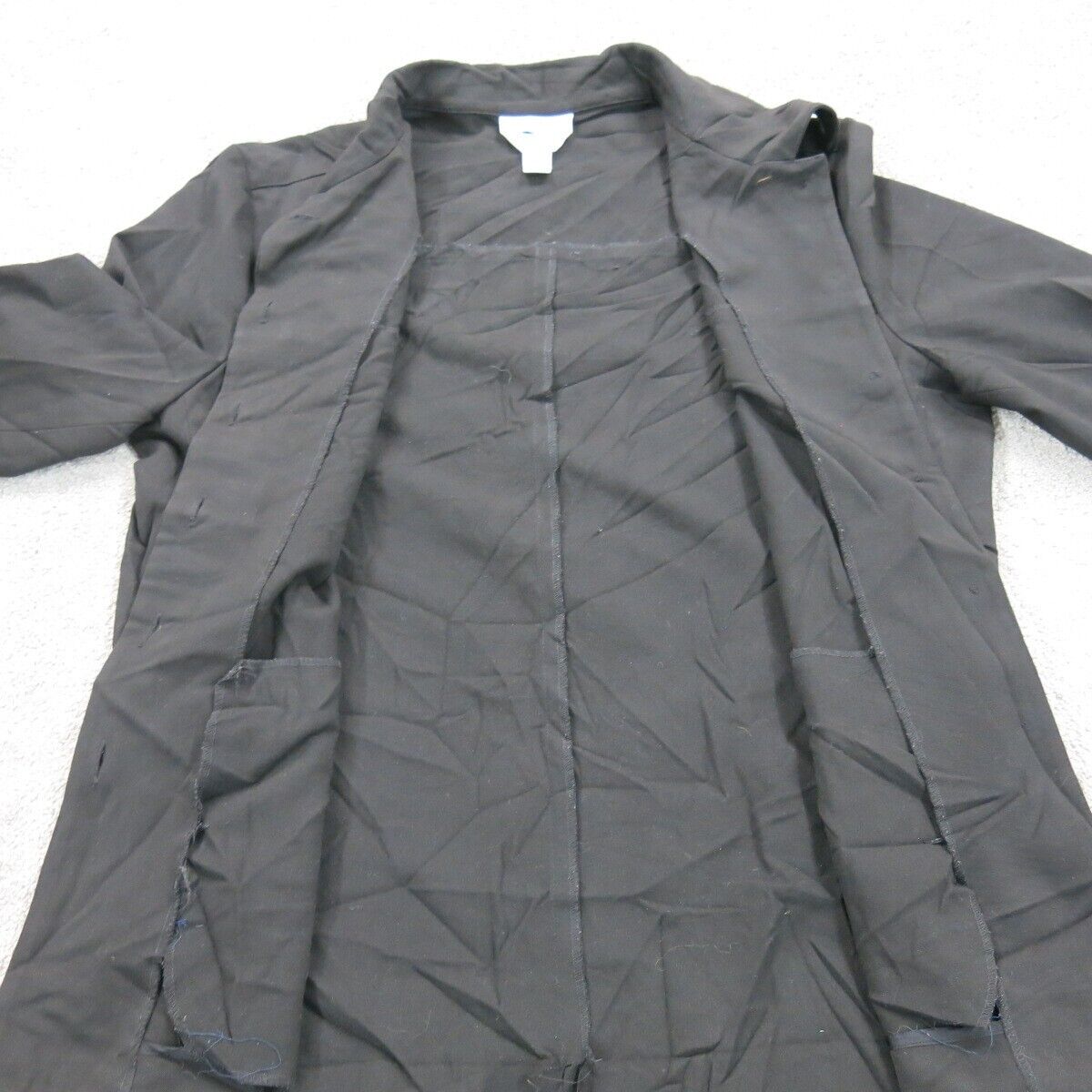Talbots Womens Coat Jacket Stretch Long Sleeve Collared Neck Pockets Black 10P
