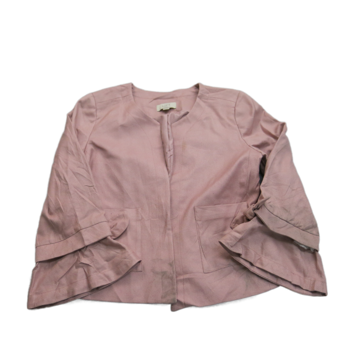 Loft Womens Bell Sleeve Blouse Top Pullover Long Sleeves Light Pink Size S/P