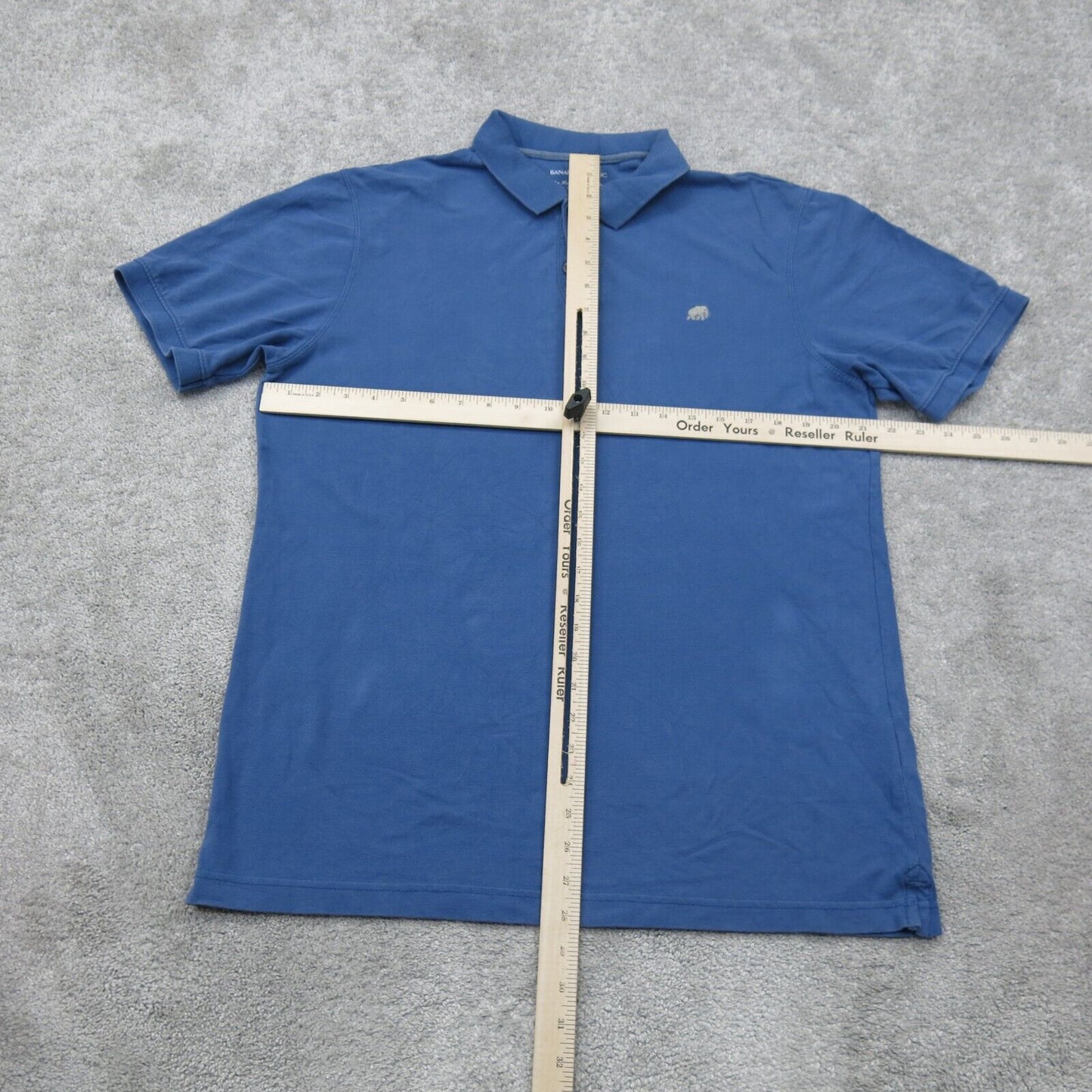 Banana Republic Mens Polo Shirt 100% Cotton Short Sleeves  Blue Size Large
