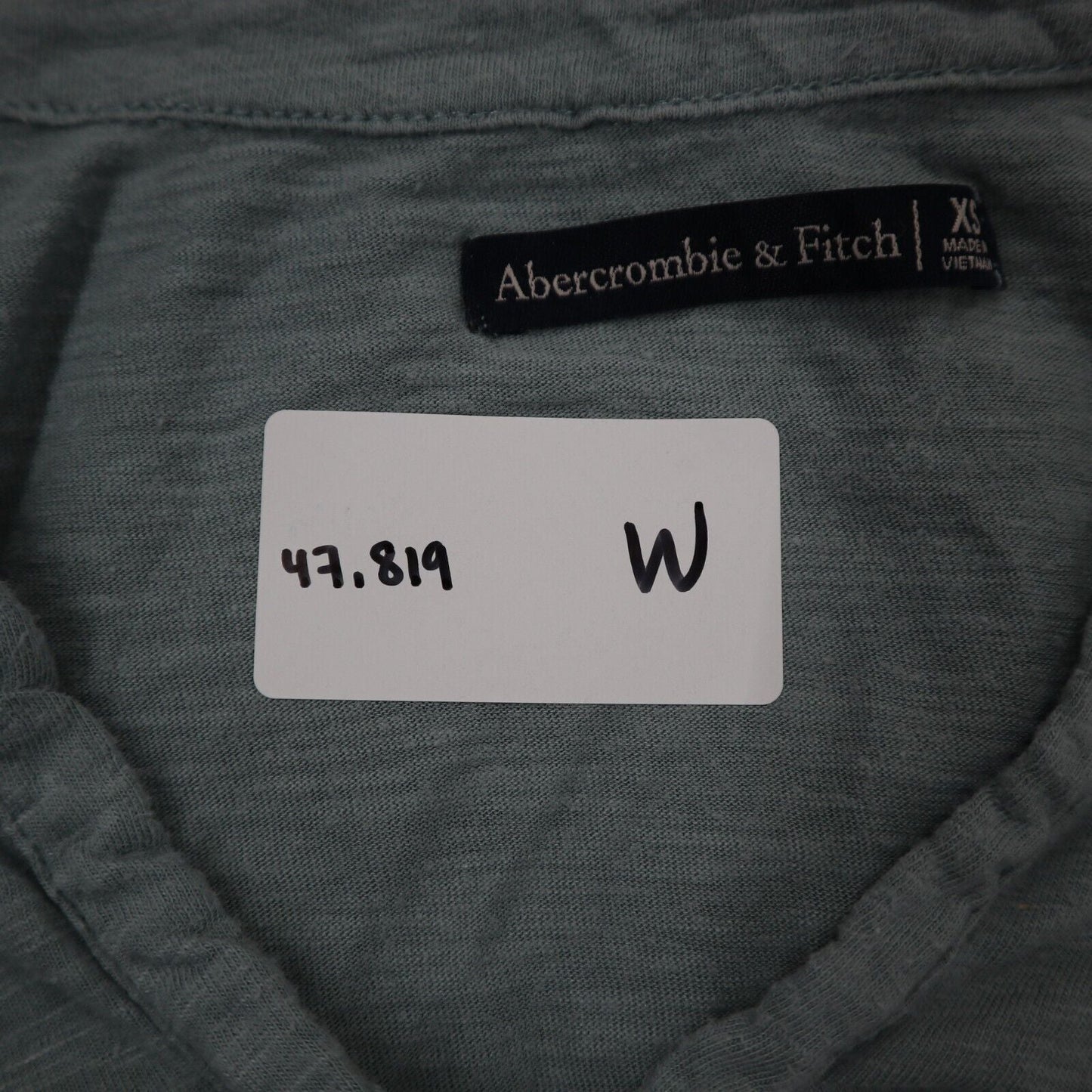 Abercrombie& Fitch Womens Blouse Top Deep V Neck Long Sleeve Slate Blue SZ XS