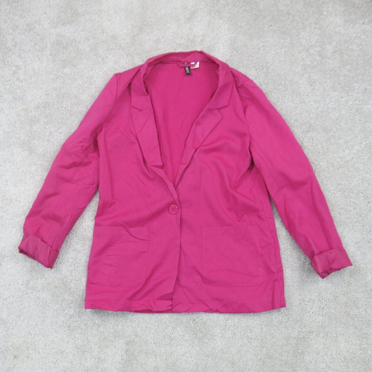 Divided By H&M Womens Single Breasted Blazer Coat Long Sleeves Pink Size 8
