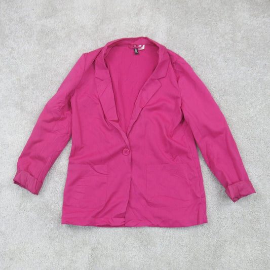 Divided By H&M Womens Single Breasted Blazer Coat Long Sleeves Pink Size 8