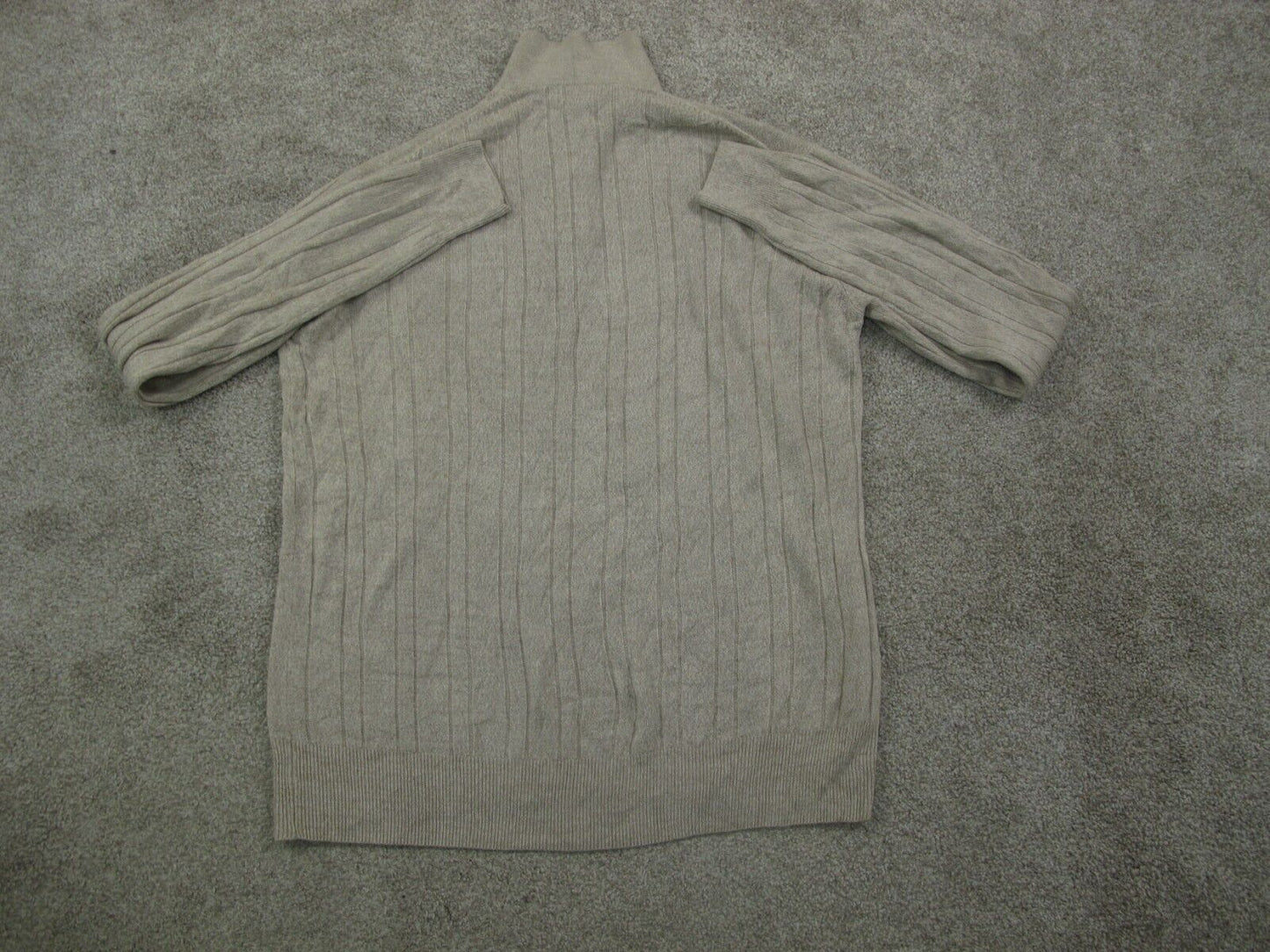 Dockers Womens Henley Sweater Long Sleeve High Neck Cotton Ivory Size Large