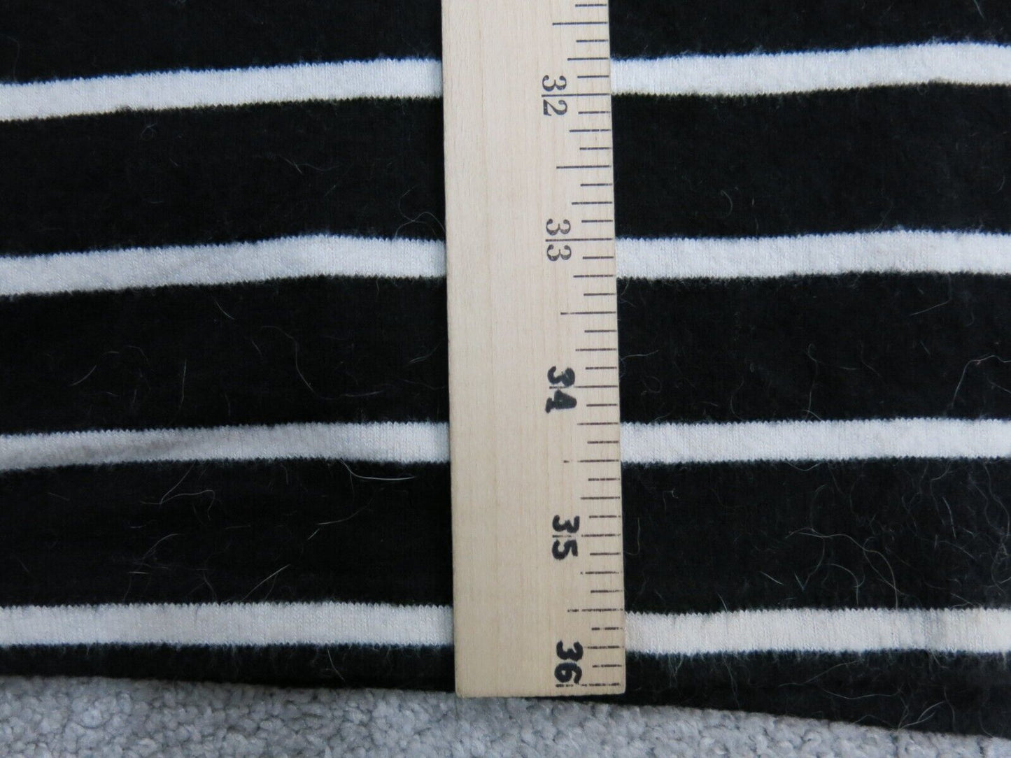 White House Black Market Women Sweater Dress Boat Neck Striped Black White SZ M