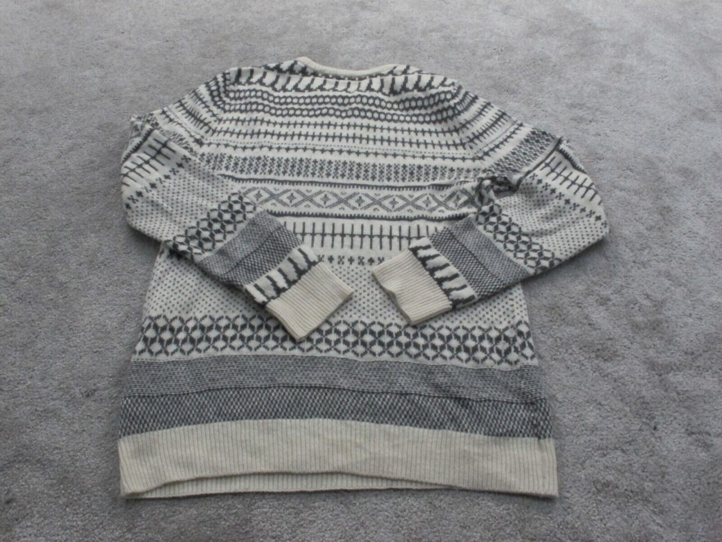 Divided By H&M Womens Pullover Sweater Crew Neck Long Sleeve Gray Ivory SZ Small