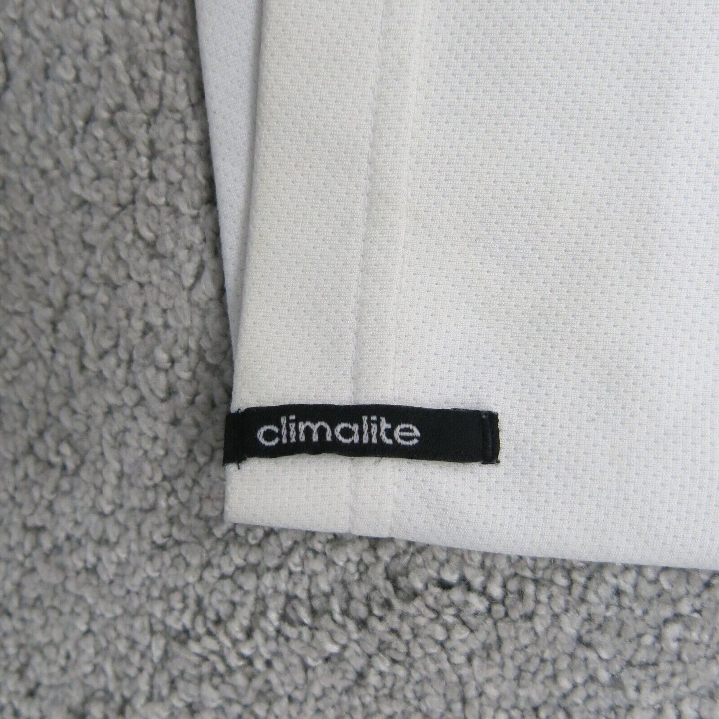 Adidas Mens Polo Shirt Climalite Short Sleeves High Low Front Button White SZ XL