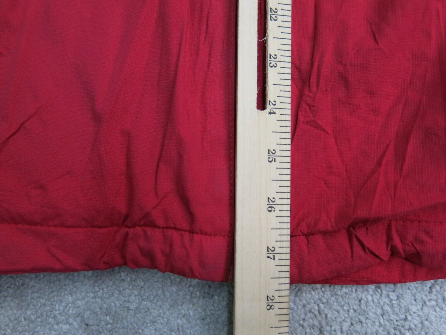 Lands End Mens Windbreaker Jacket Full Zip Up Long Sleeves Mock Neck Red Size XL