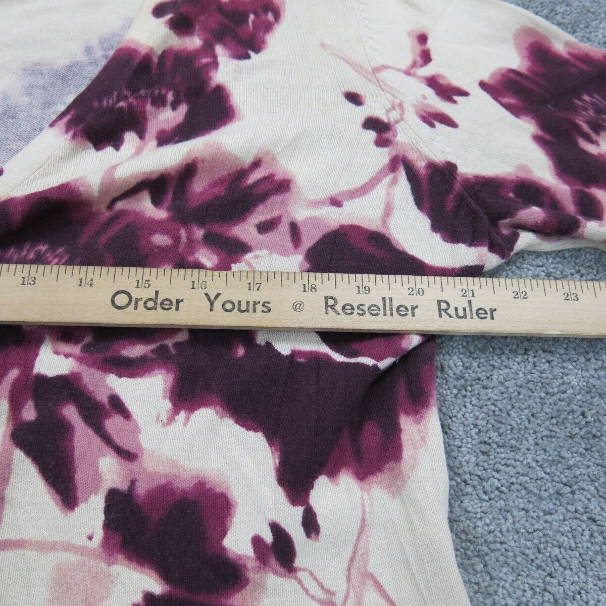 ST Johns Bay Womens Cardigan Sweater Front Button Floral White Red Size Large