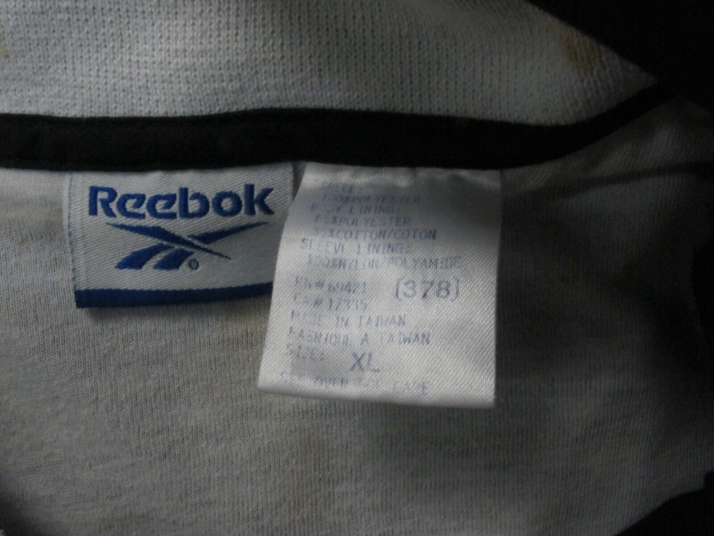 Reebok Mens Sports Jacket Full Zip Up Long Sleeves Mock Neck Black Size X Large