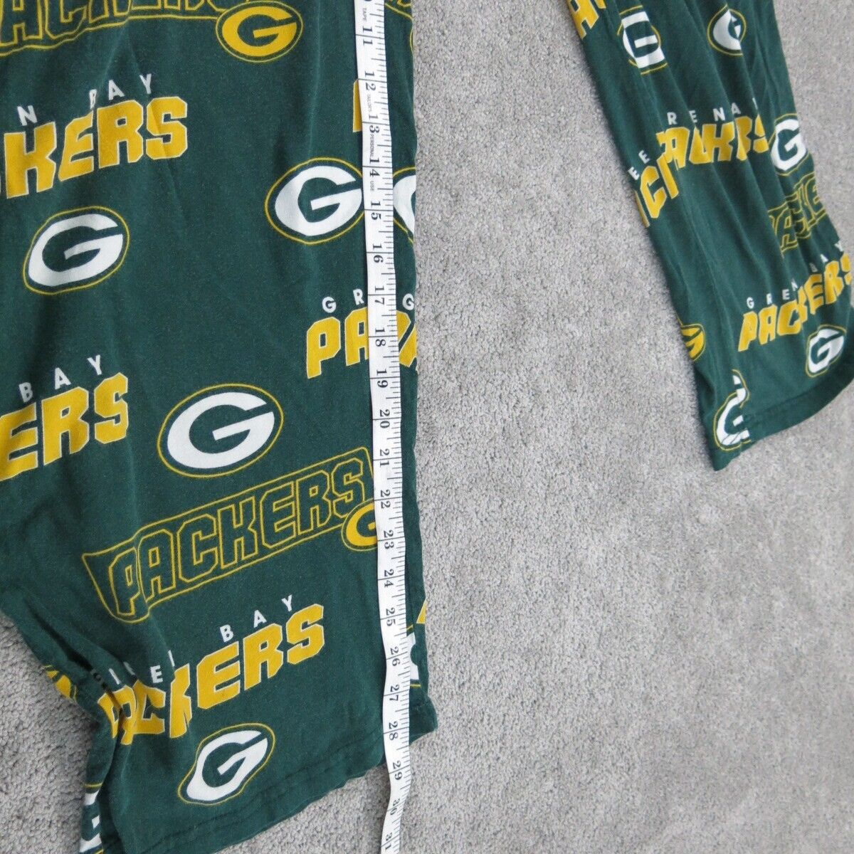 NFL Team Apparel Men Pant Activewear Elastic Waist All Over Print Green Size 2XL