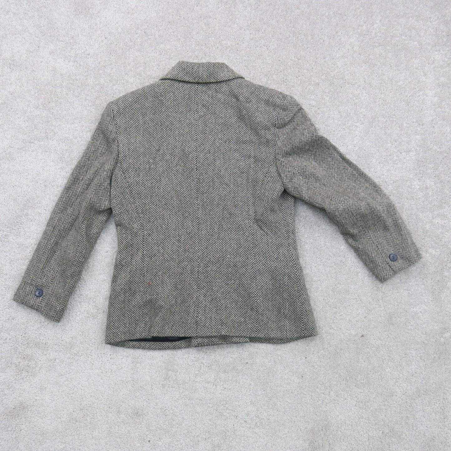 Ann Taylor Women Tweed Pea Coat Double Breasted Long Sleeves Pockets Gray Size 6