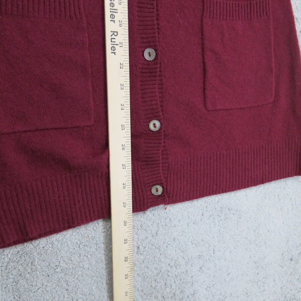 Isaac Mizrahi Women Cardigan Sweater Knitted Long Sleeve Pocket Marron SZ Medium