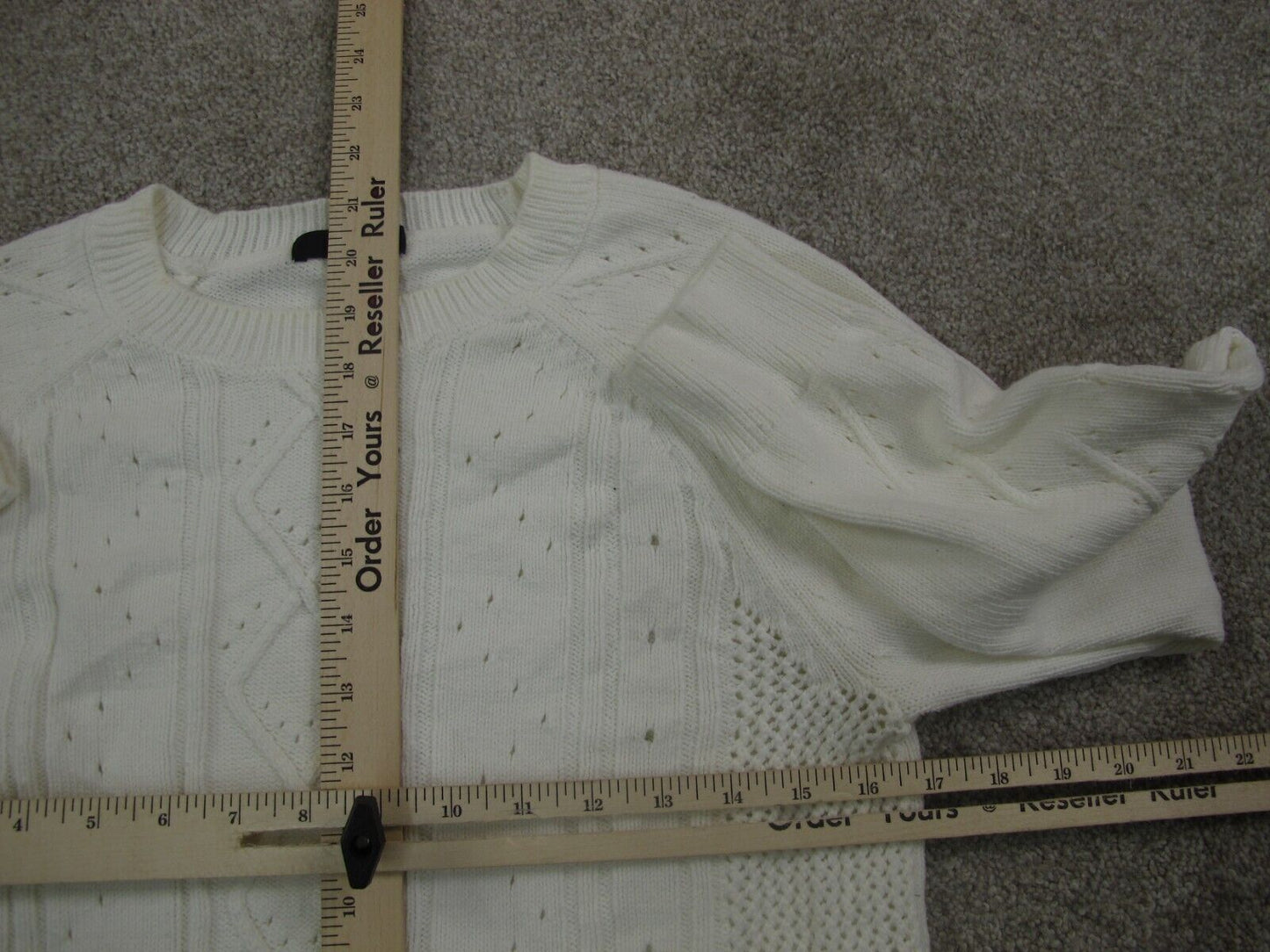 J Crew Womens Pullover Sweater Top Pullover Long Sleeves Crew Neck White Size M