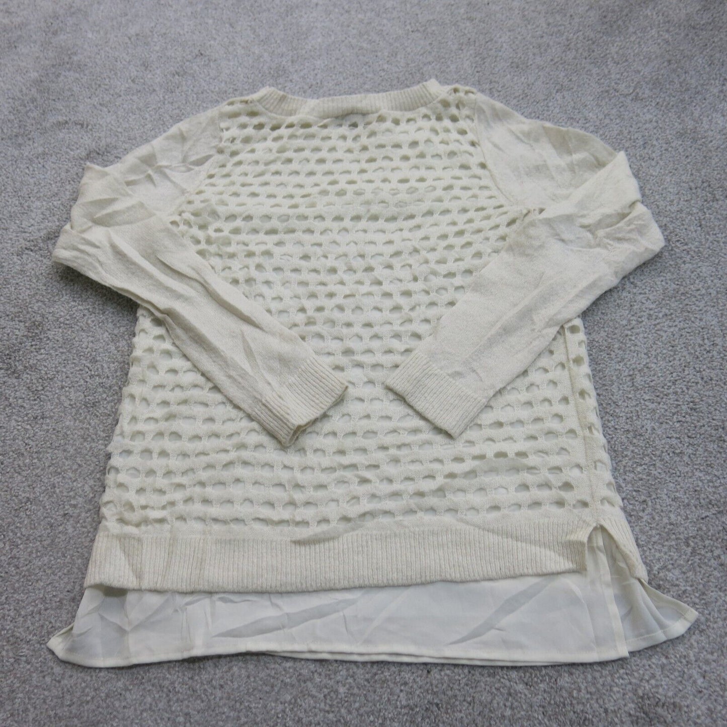 The Limited Womens Pullover Sweater Crew Neck Long Sleeves Ivory Size Small