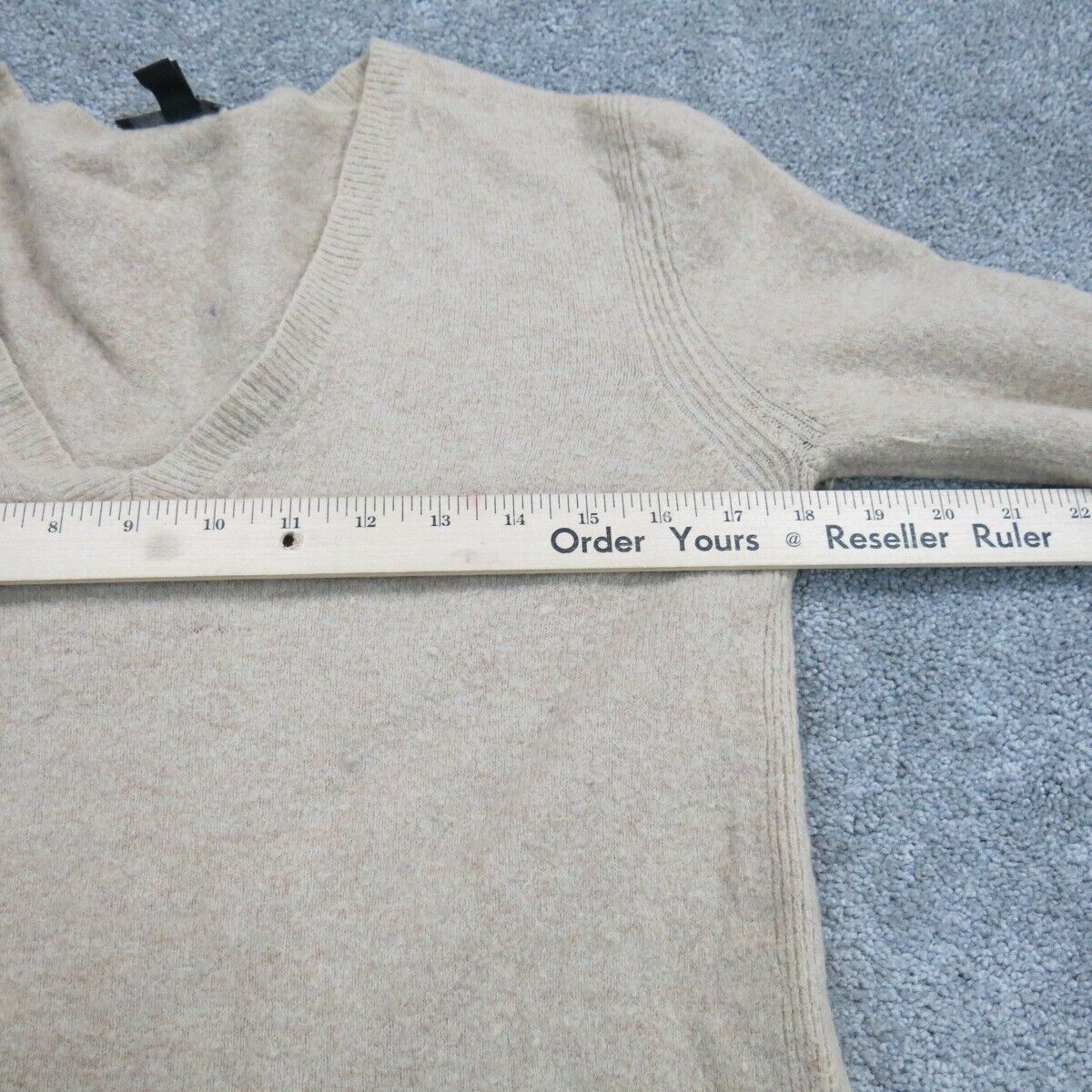 J. Crew Womens Pullover Sweater Knitted V Neck Long Sleeve Pockets Beige Size S