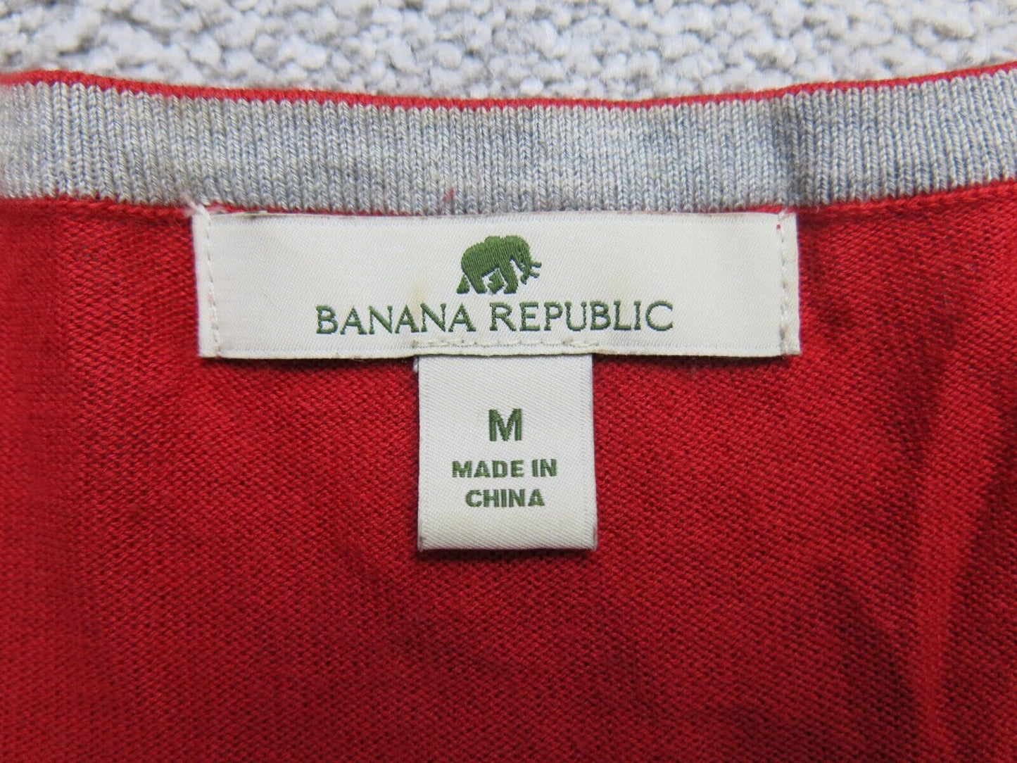 Banana Republic Mens Pullover Sweatshirt Long Sleeve V Neck Red Size Medium