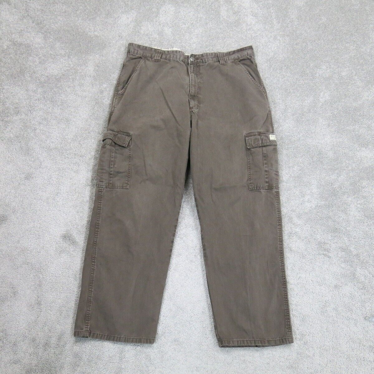 Wrangler Mens Pant High Rise 100% Cotton Cargo Pant Pocket Brown Size W40XL30