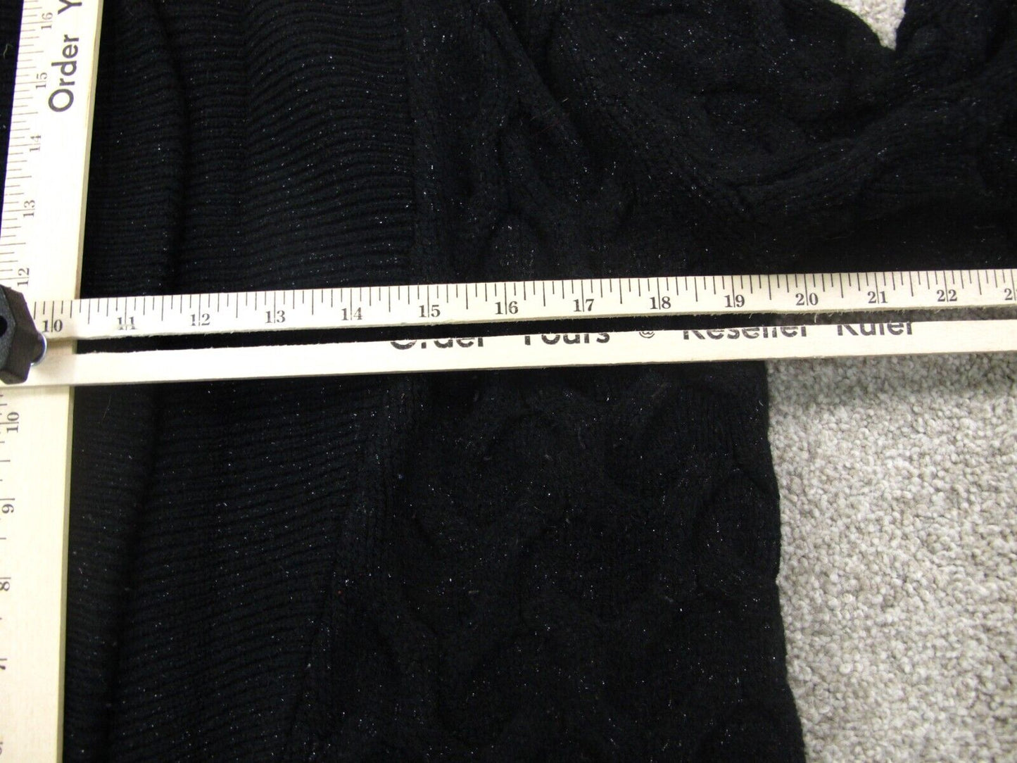 White House Black Market Womens Cardigan Sweater Long Sleeves Black Size Large
