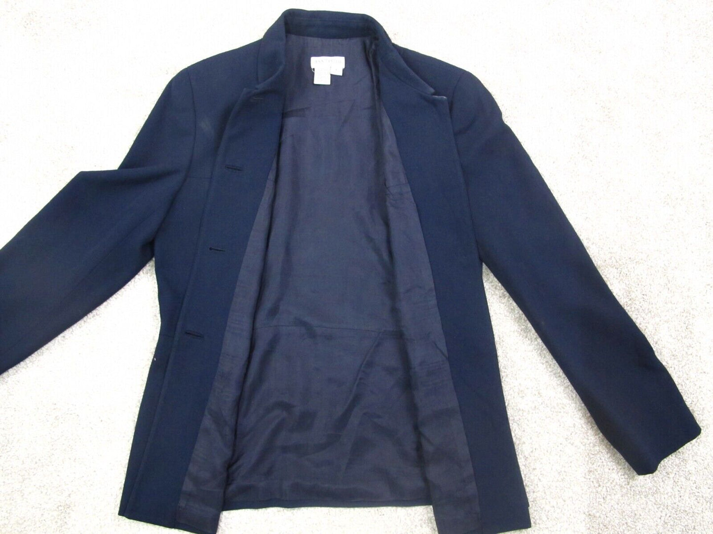 Ann Taylor Womens Fog Jacket Single Breasted Long Sleeve Blue Size 6