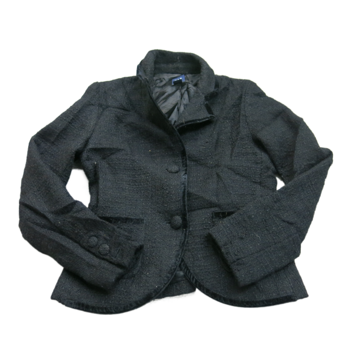 Gap Womens Blazer Coat Single Breasted Long Sleeve Pockets Buttons Black Size 1