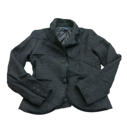 Gap Womens Blazer Coat Single Breasted Long Sleeve Pockets Buttons Black Size 1