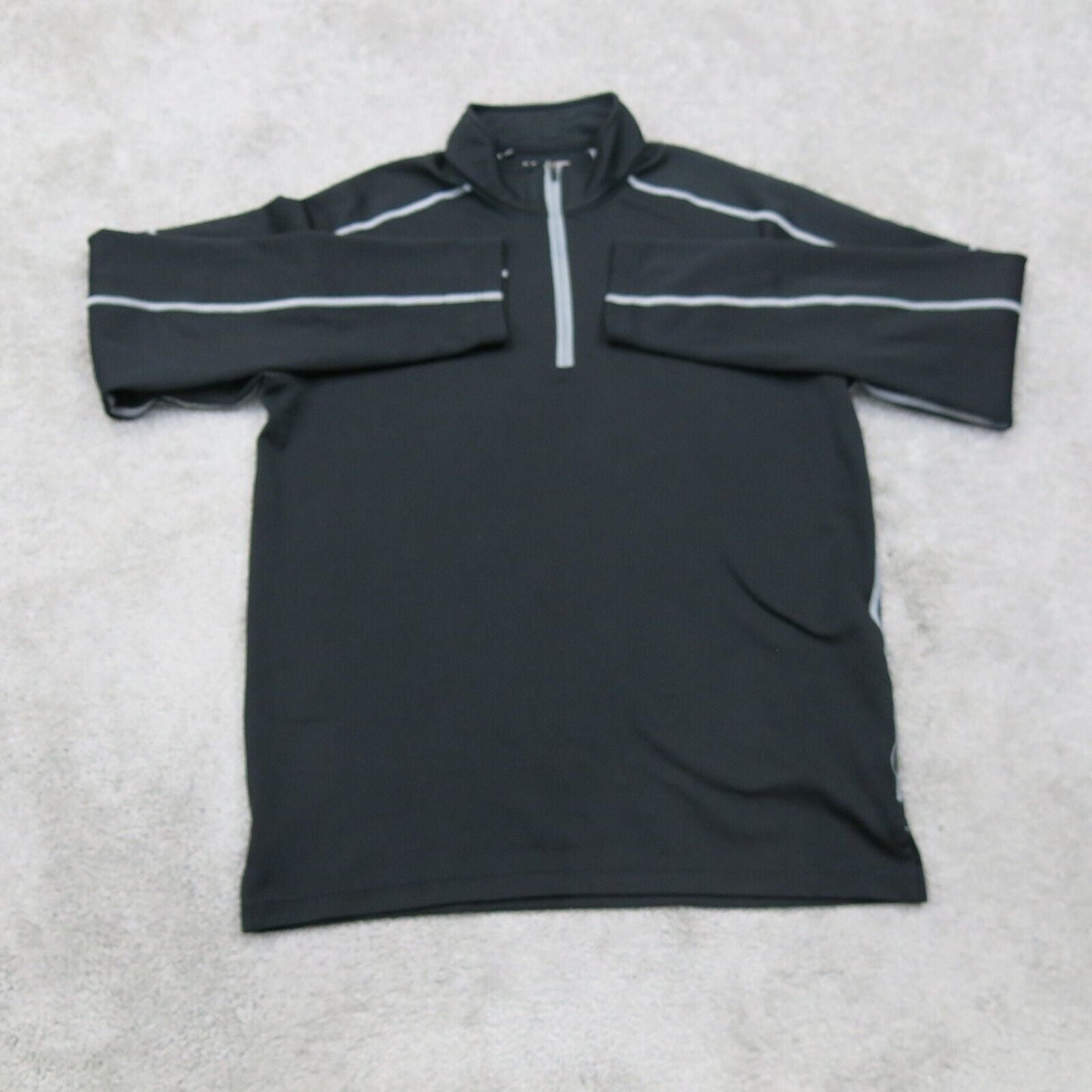 Under Armour Mens 1/4 Zip Up Sweatshirt Long Sleeves Mock Neck Black Size MD