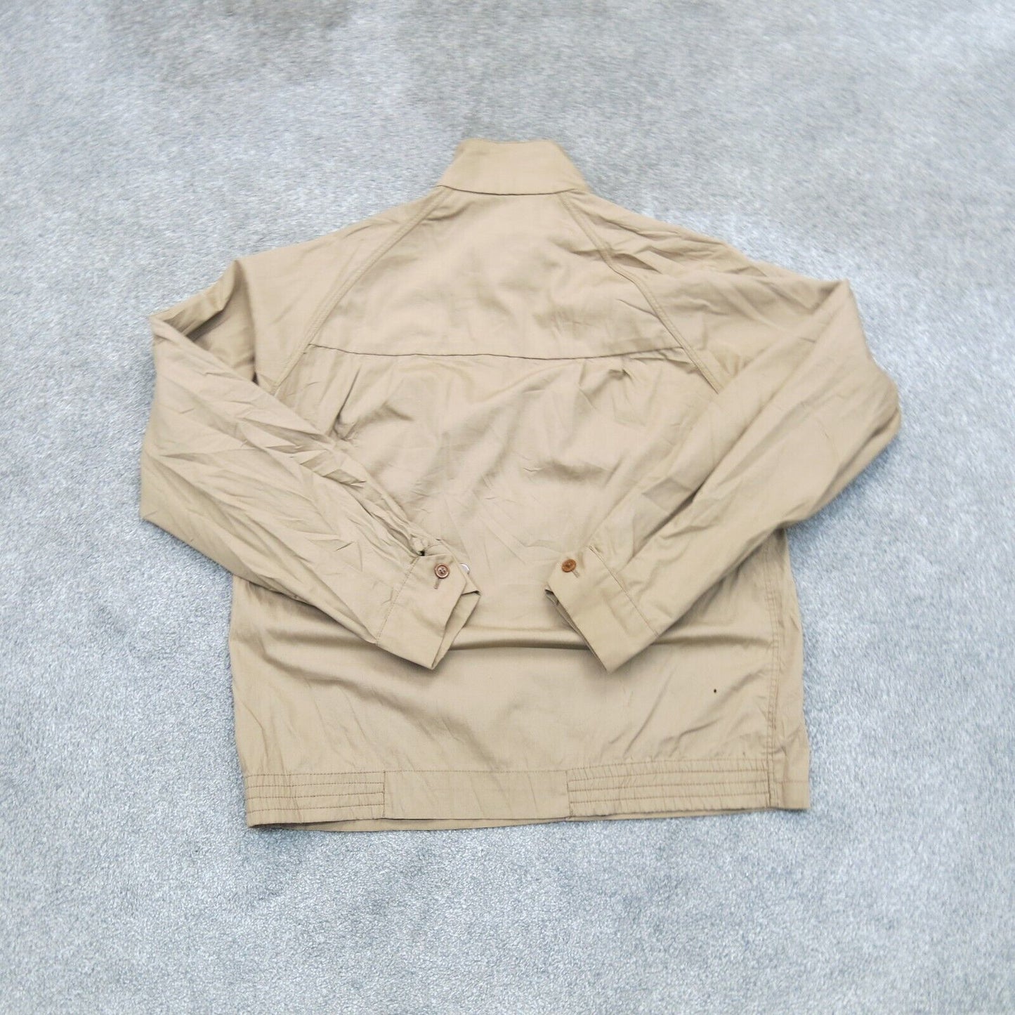 London Log Womens Blouson Jacket Full Zip Up Long Sleeve Khaki Beige 40 Long