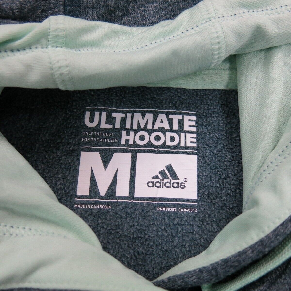 Adidas Womens Ultimate Hoodie Sweatshirt Long Sleeve Pockets Heather Green SZ M