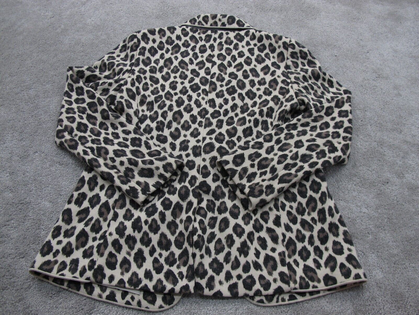 Ann Taylor Women Blazer Coat Single Breasted Leopard Print Brown White Size 6