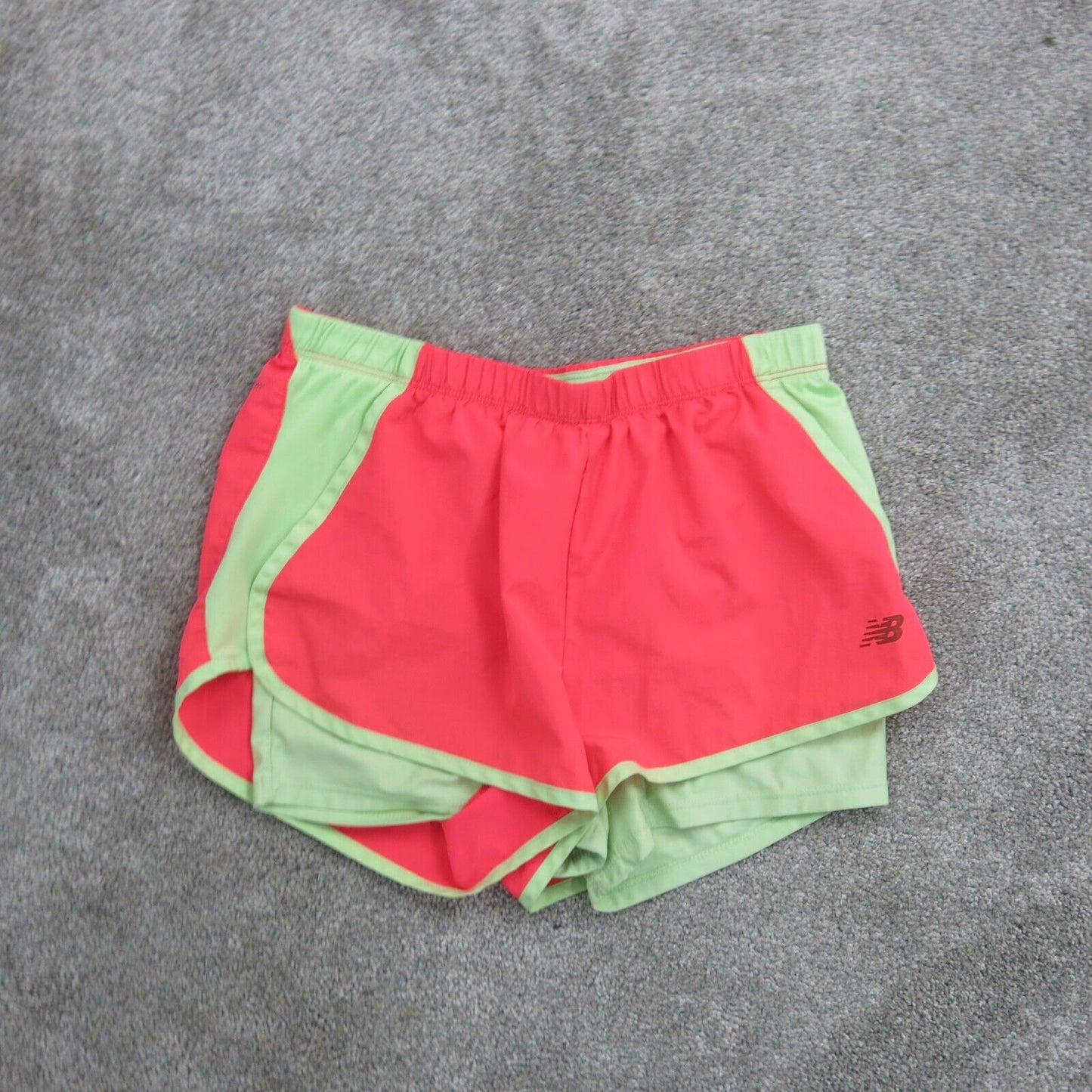 New Balance Women Athletic Short Running & Jogging Elastic Waist Pink Size Small
