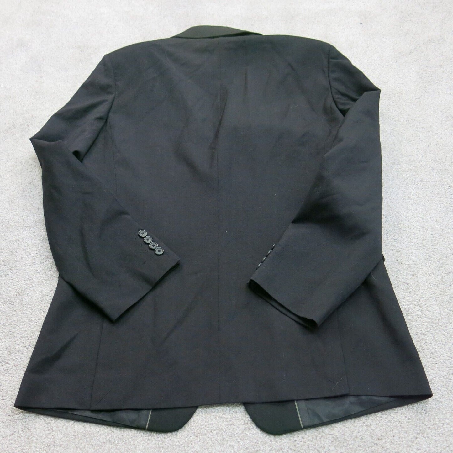 Express Mens Blazer Coat Long Sleeves Single Breasted Pockets Black Size 42R