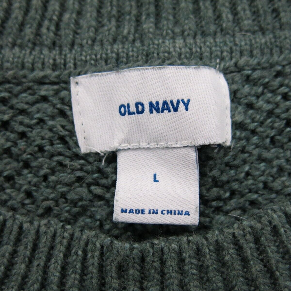 Old Navy Womens Pullover Sweater Knitted Crew Neck Long Sleeves Slate Green SZ L