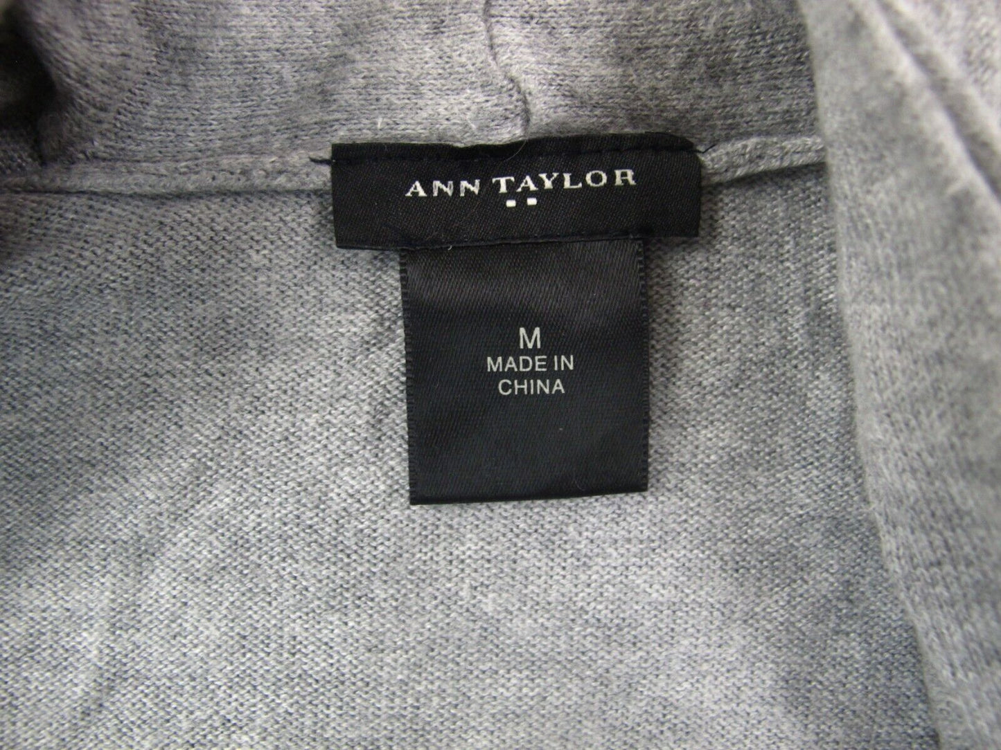 Ann Taylor Womens Cardigan Sweater Open Front Long Sleeves Gray Size Medium