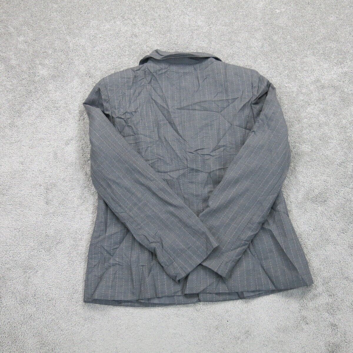 Talbots Womens Blazer Coat Single Breasted 3/4 Sleeves Pockets Gray Size 14