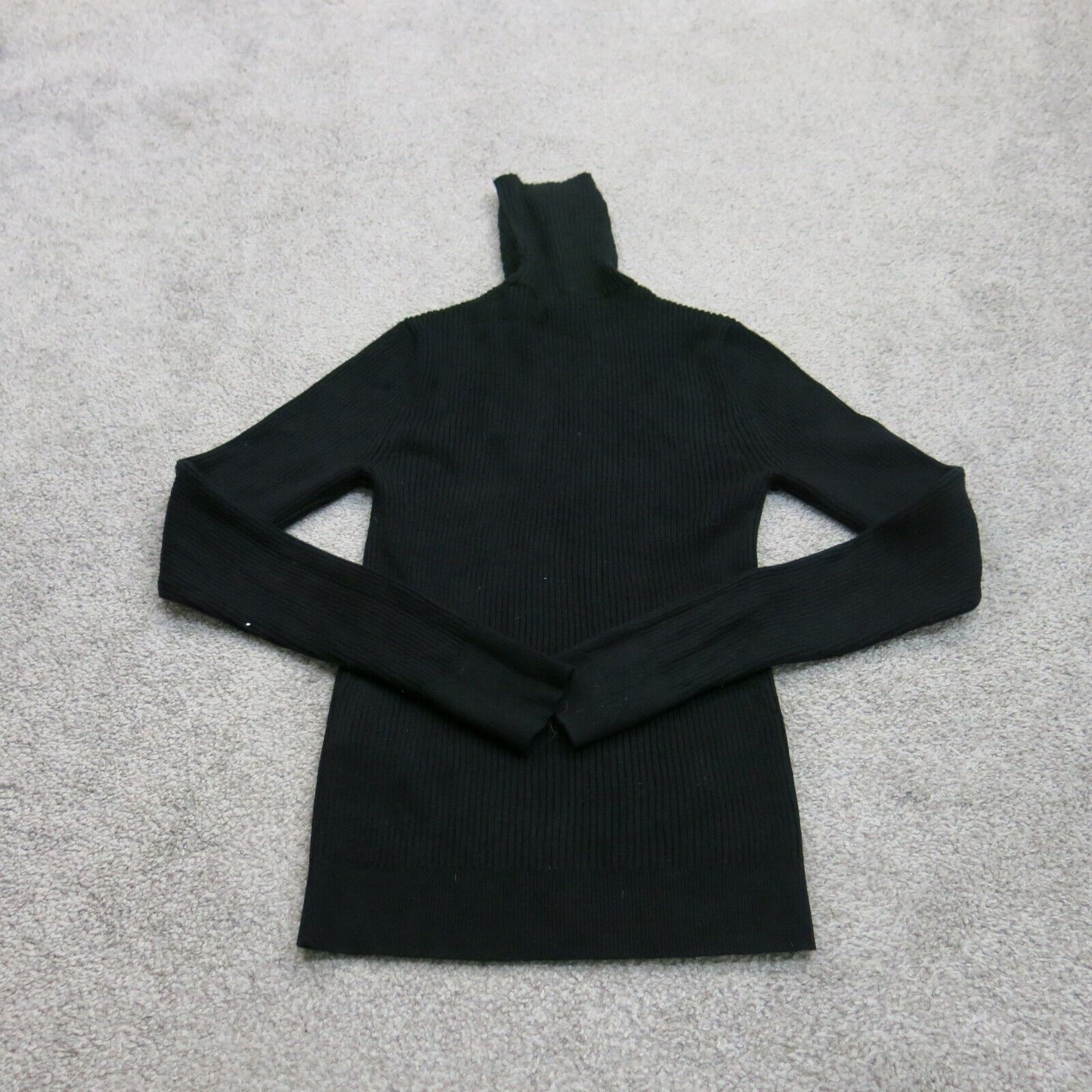 Abercrombie & Fitch Womens Pullover Knitted Sweater High Neck Black Size Small