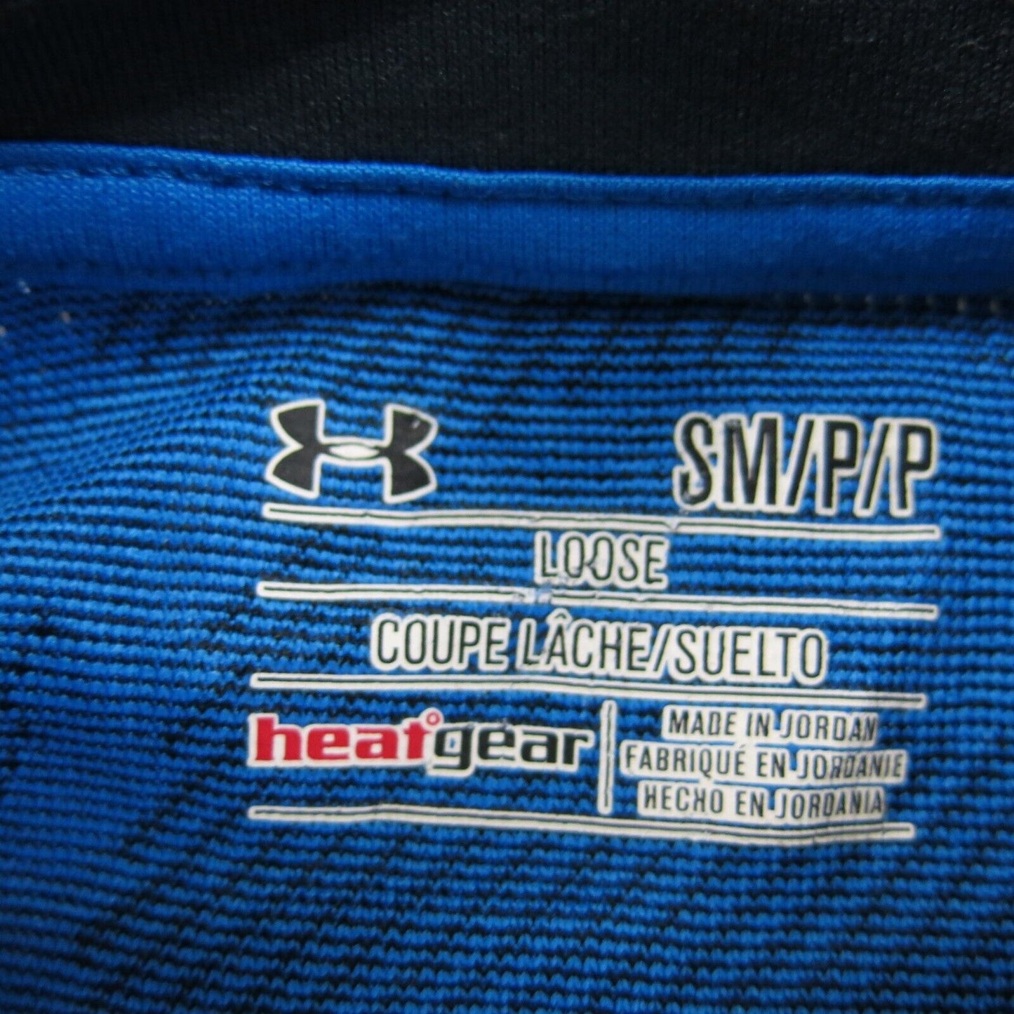 Under Armour Men 3/4 Zip Activewear Top Heatgear Long Sleeve Blue Size Small