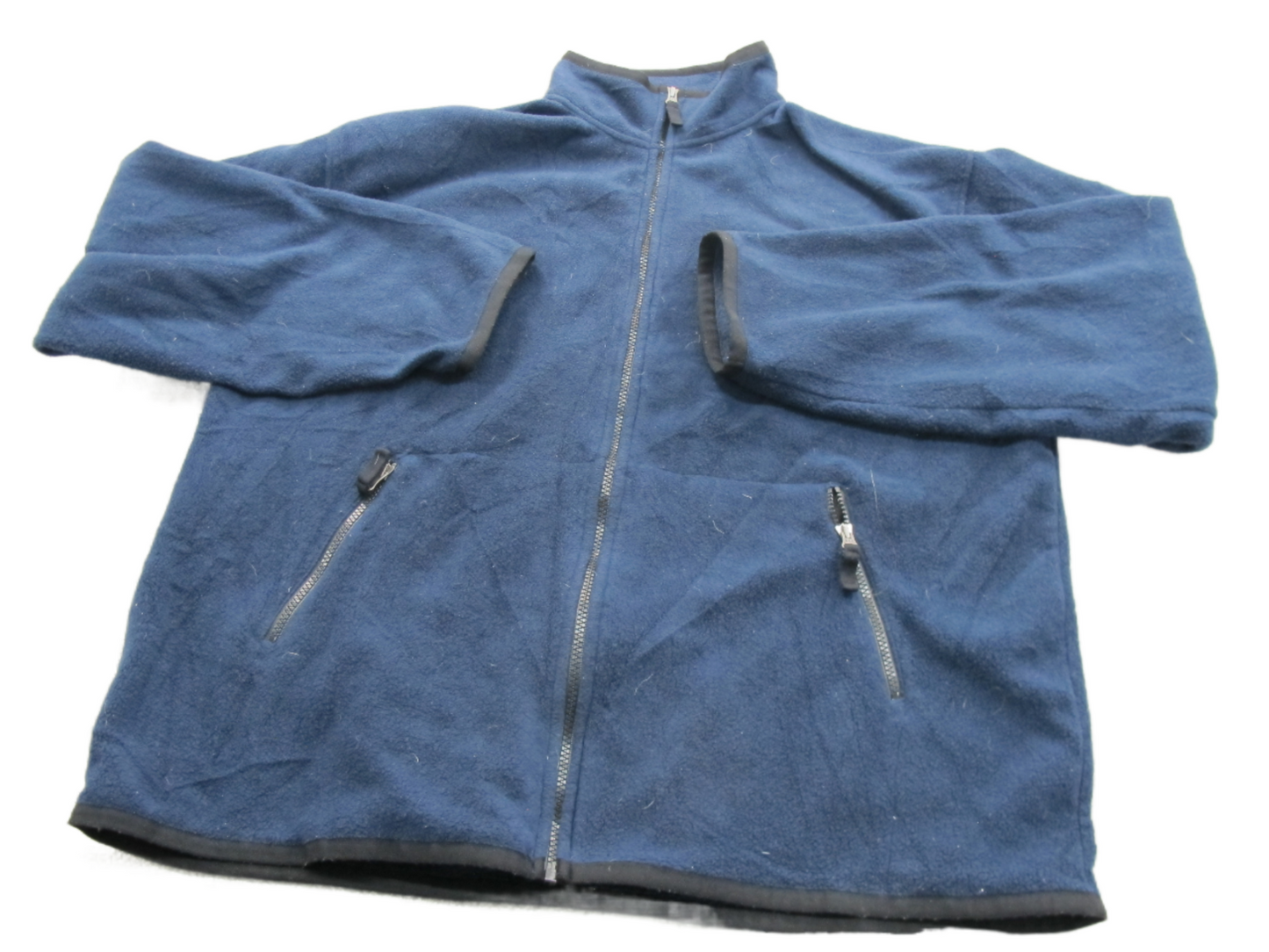 Gap Mens Fleece Jacket Full Zip Up Long Sleeves Mock Neck Blue Size X Large
