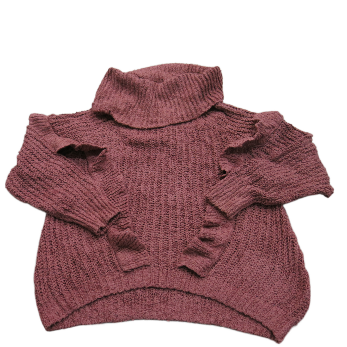 Express Womens Pullover Sweater Knitted Long Sleeve Cowl Neck Maroon Size S/P