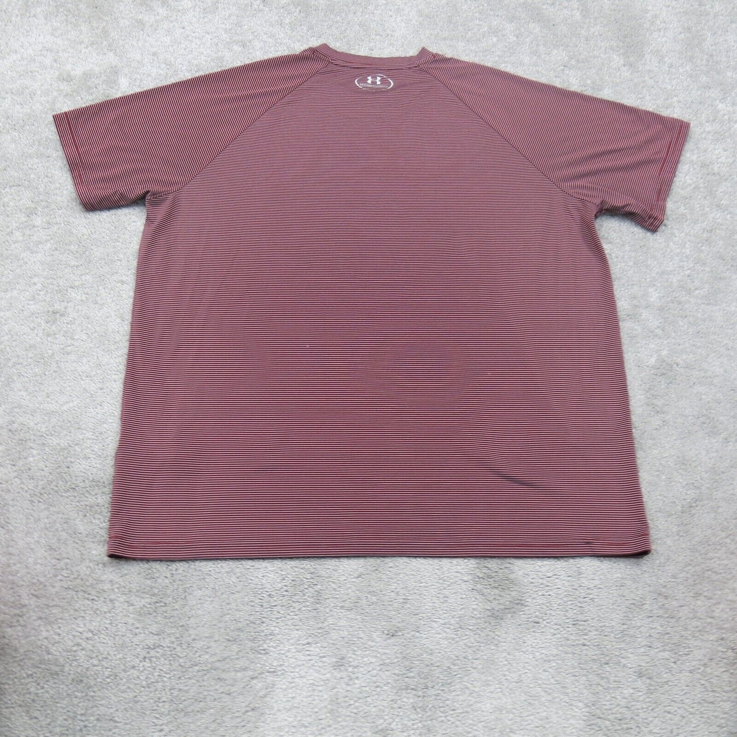 Under Armour Mens Crew Neck T Shirt Short Sleeves Striped Maroon Size X Large