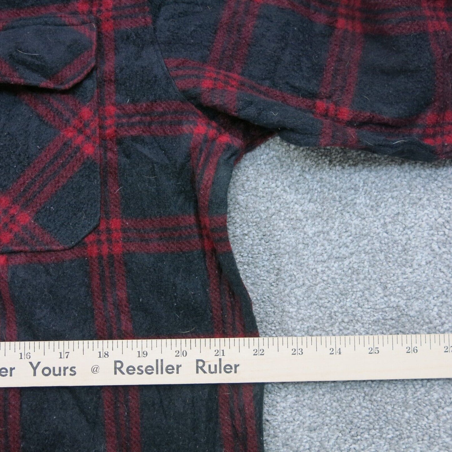 Wrangler Mens Check Button Up Shirt Long Sleeves Front Pockets Black Red Size M