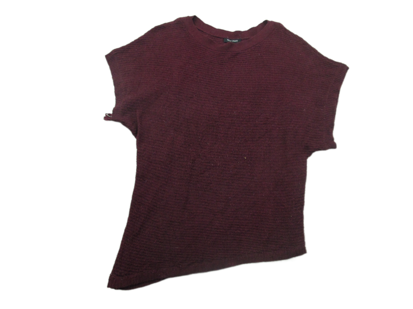 White House Black Market Womens Pullover Sweater Asymmetrical Hem Maroon Size S