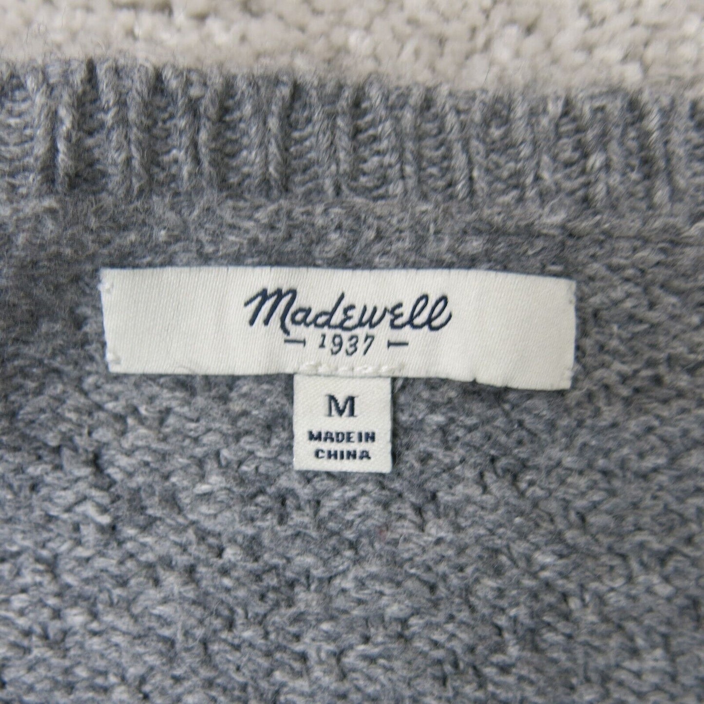 Madewell Womens Pullover Sweater Round Neck Long Sleeves Solid Gray Size Medium