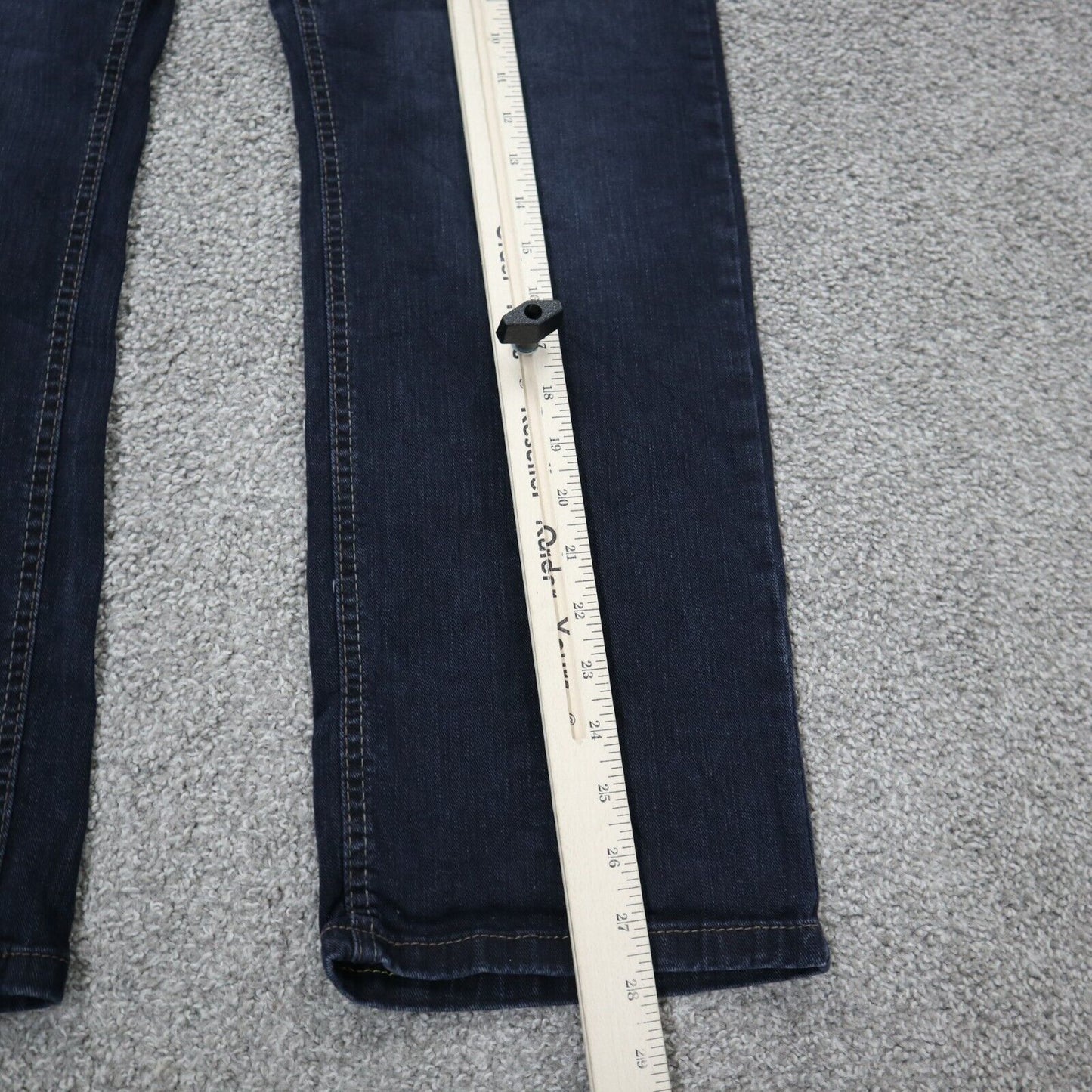 Wrangler Mens Jeans Straight Fit Jeans Mid Rise Pockets Blue Size W33XL30