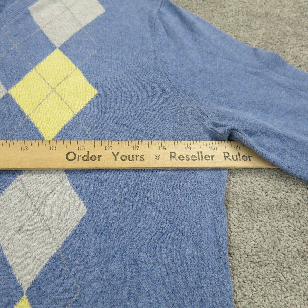 Banana Republic Men Pullover Sweater Knitted V Neck Long Sleeve Blue Size Medium