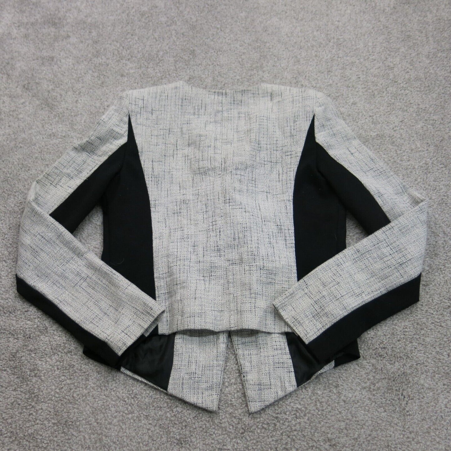 Mossimo Women Asymmetrical Blazer Coat Single Breast Long Sleeve Gray Black SZ S
