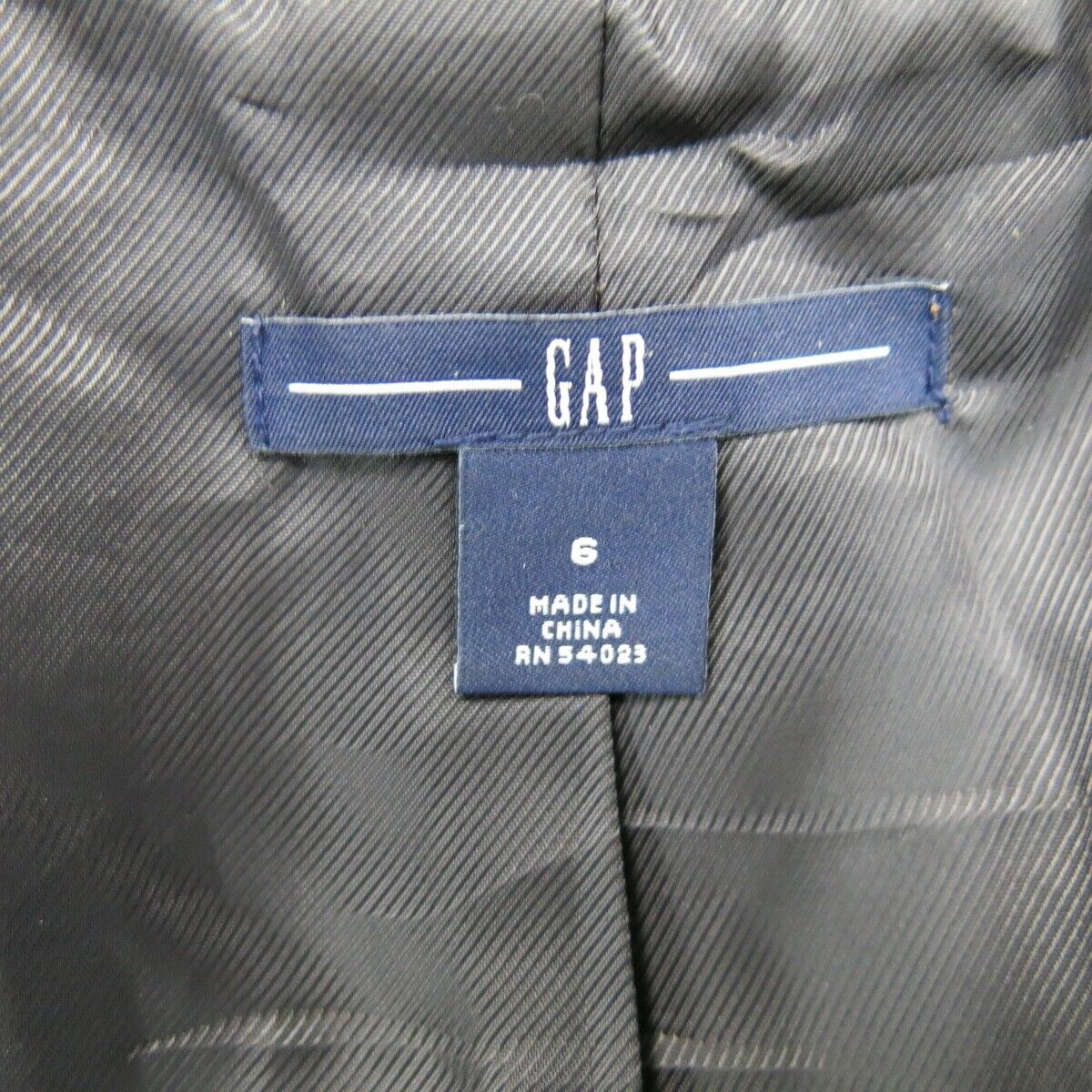 Gap Womens Blazer Coat Single Breasted Long Sleeves Pockets Black Size 6