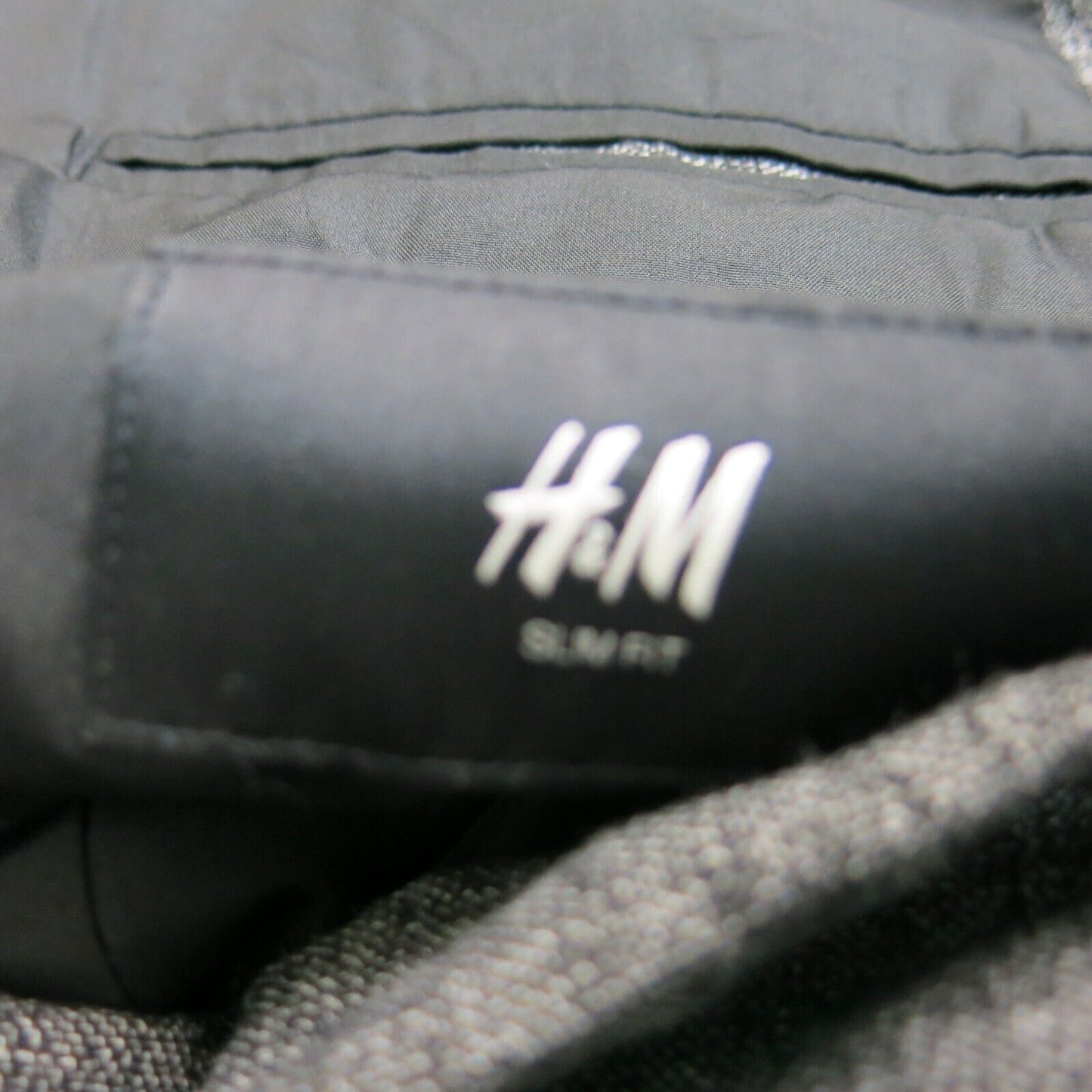 H&M Mens Blazer Coat Single Breasted Long Sleeves Pockets Black Size 38R