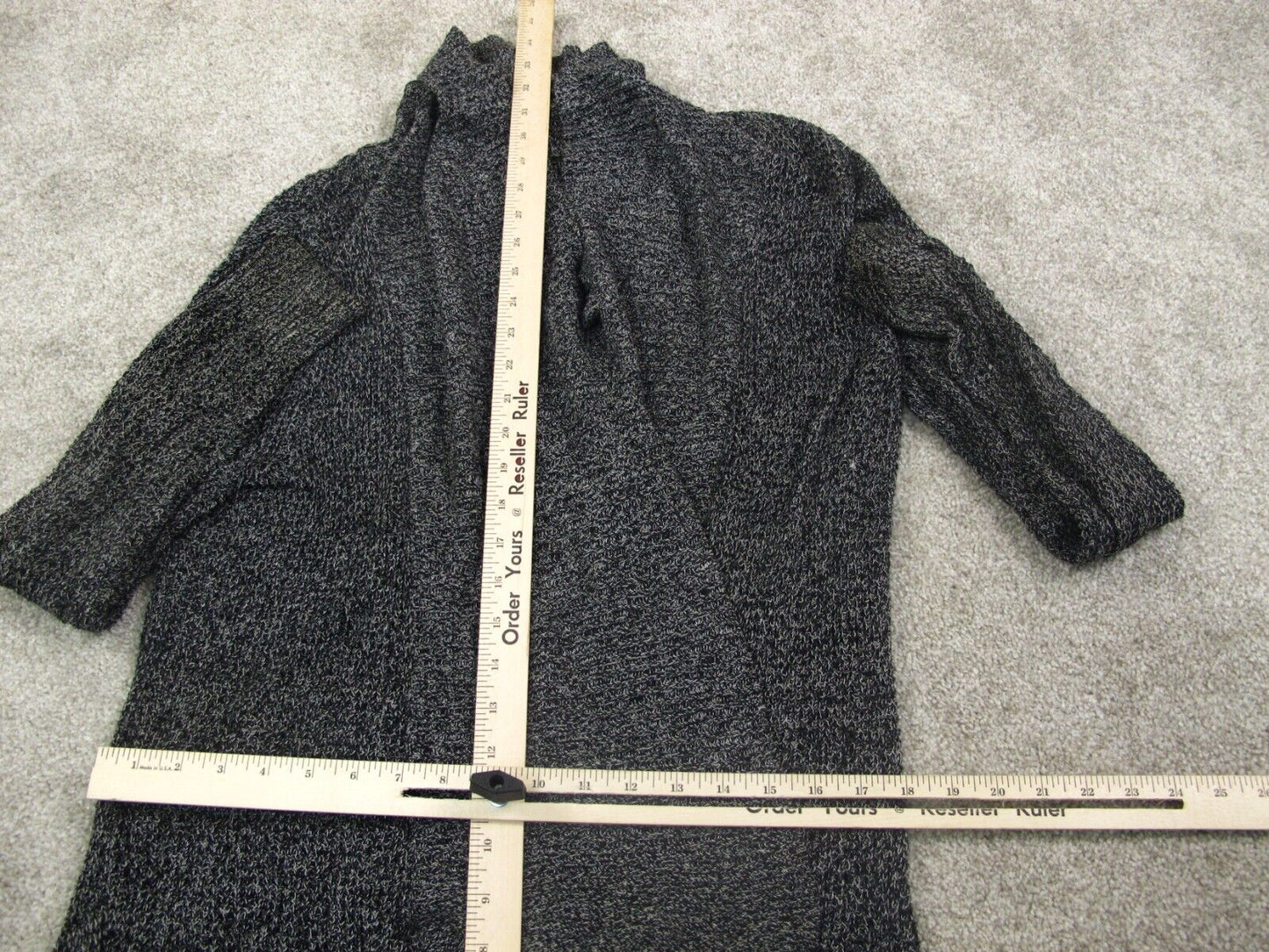 Express Womens Cardigan Knitted Sweater Long Sleeve Charcoal Black  Size Medium