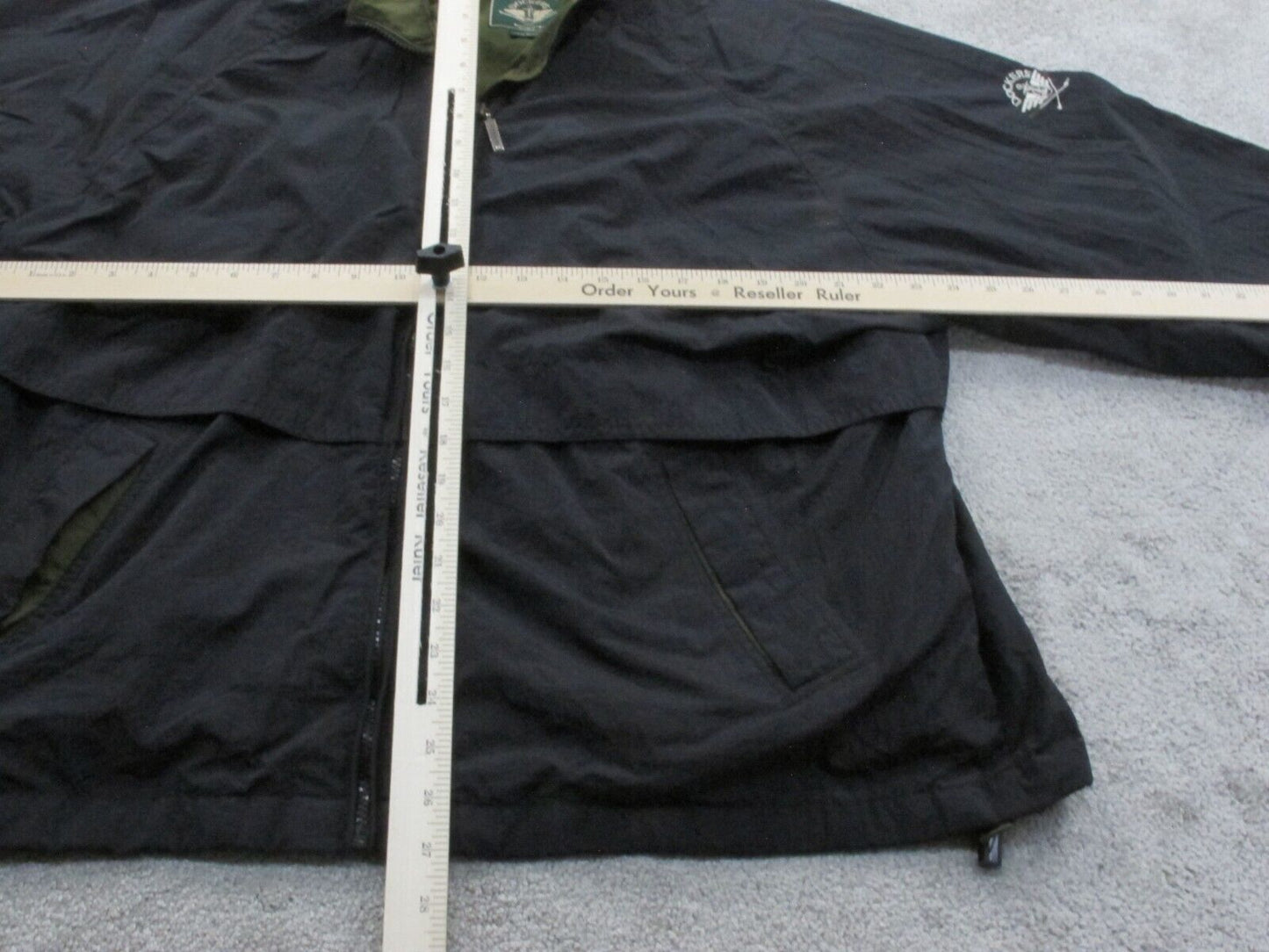 Dockers Mens Windbreaker Jacket Full Zip Up Long Sleeve Pockets Black Size Large