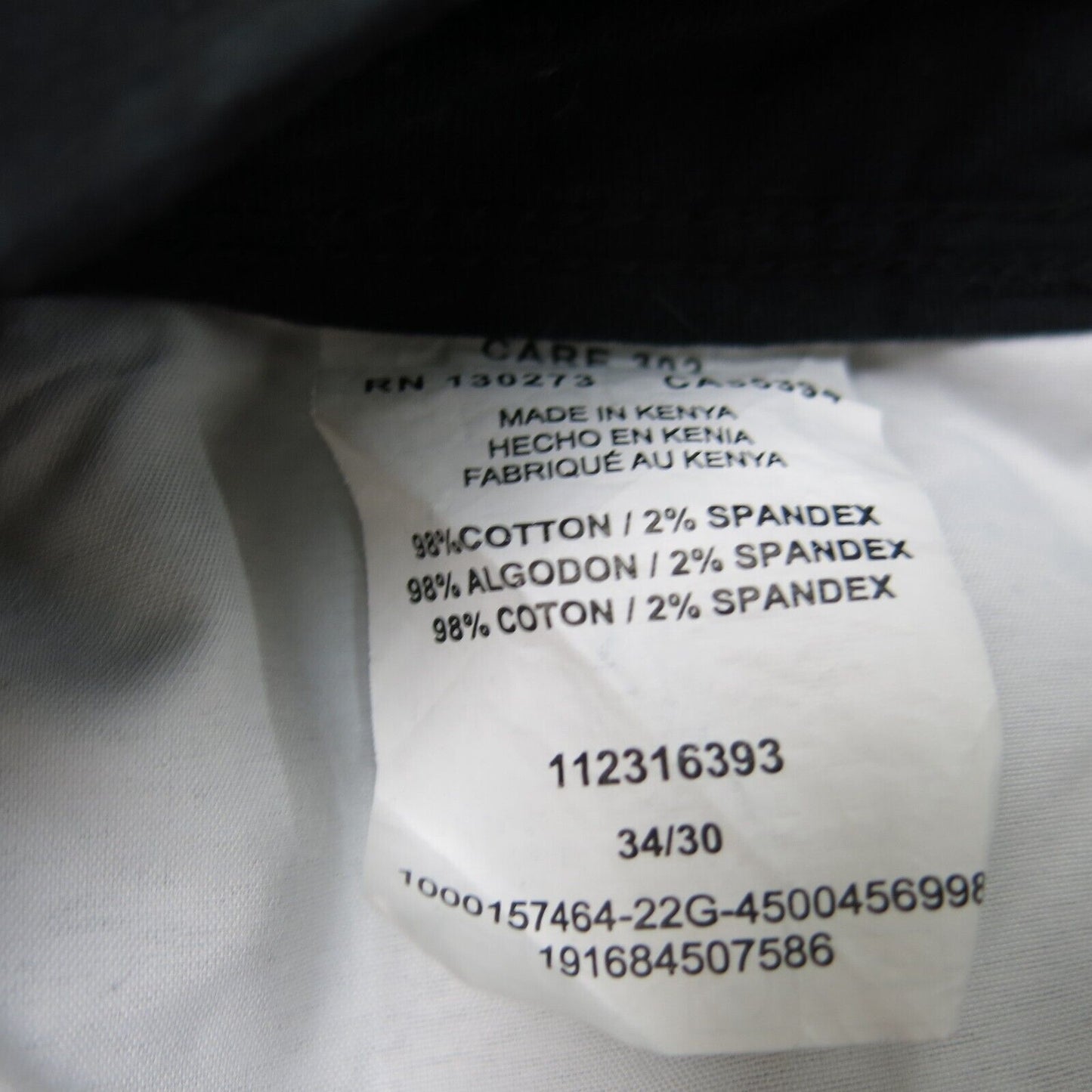 Wrangler Mens Pant Cargo Straight Leg Mid Rise Pockets Cotton Black Size W34XL30